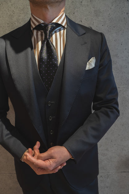 ポルカドットサテン - ブラック