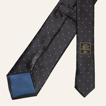 ポルカドットサテン - ブラック