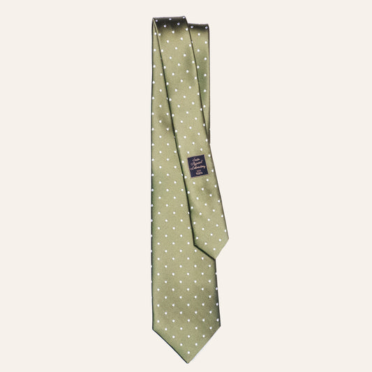 ポルカドットサテン - カーキ